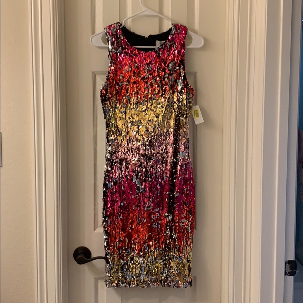 Badgley Mischka full sequined bodycon dress